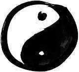 Yin and Yang, with dots of one another. T'ai chi.