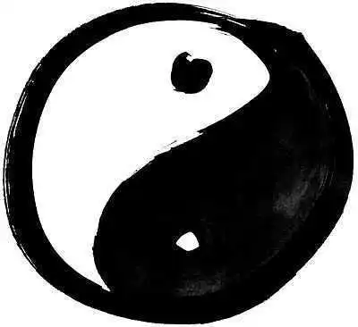 Yin and Yang. Brush art by Stefan Stenudd.